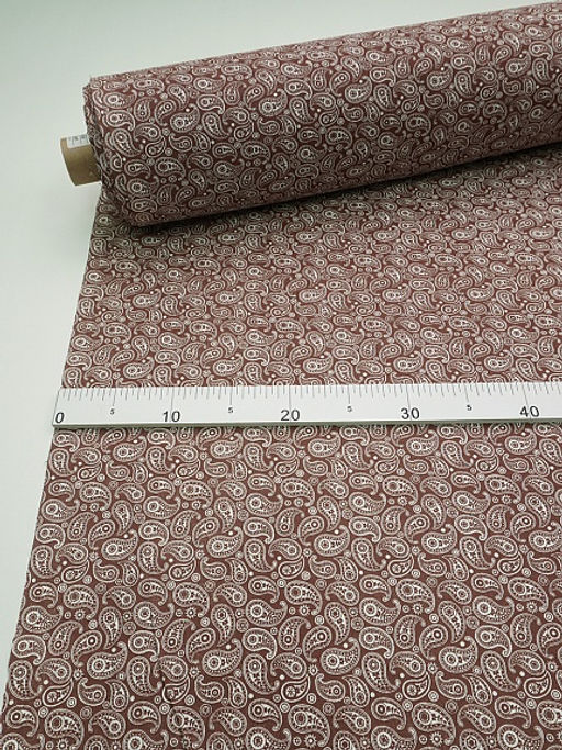 Бязь Белые огурчики на коричневом, ш.1.5м, хлопок-100%, 122гр/м.кв - Купава фото 5