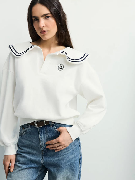 Толстовка из хлопка с отложным воротником / Zarina  фото 2