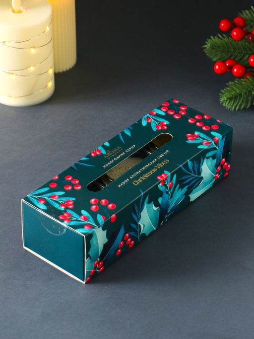 Свечи ароматические новгодние "Christmas Vibes" (набор 3 шт), по 60 гр