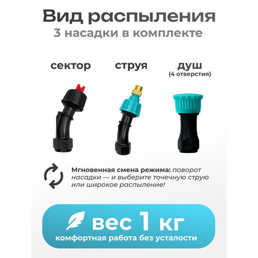 Опрыскиватель садовый аккум. "SteadFast" SF05 5л, 3 насадки, шланг 1м
