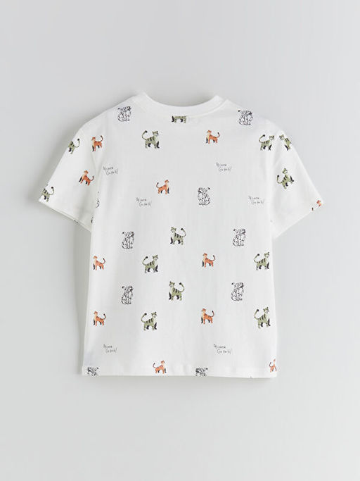 Bisiklet Yaka Bask?l? Erkek ?ocuk Ti??rt