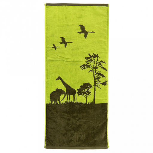 "Missoni-3046" Полотенце махровое 50х90см, плотность 375гр/м2, 100% хлопок, зеленый (разноцветный), Bolangde (Китай)