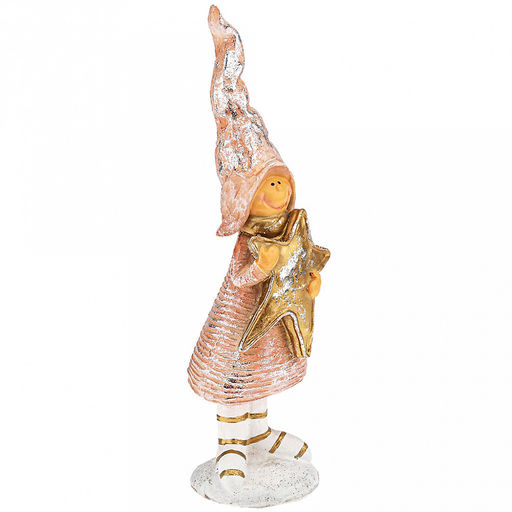 Скульптура-фигура для сада из полистоуна "Девочка в шапке с звездой" 8х7х28см (Россия)