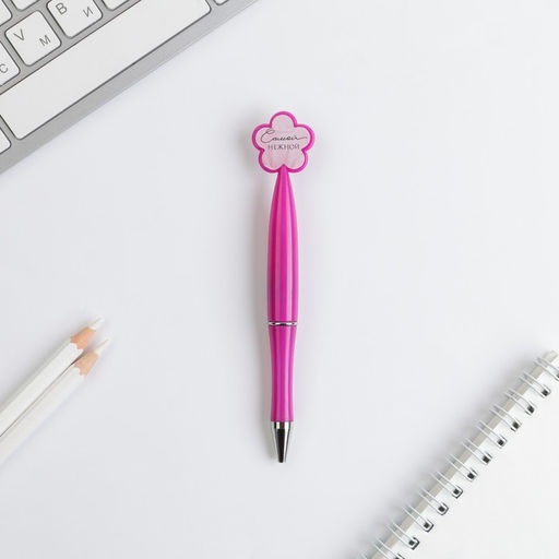 Цена за 2 шт. Ручка шариковая, синяя паста, пластик, 1.0 мм, на подложке-ваза 8 Марта