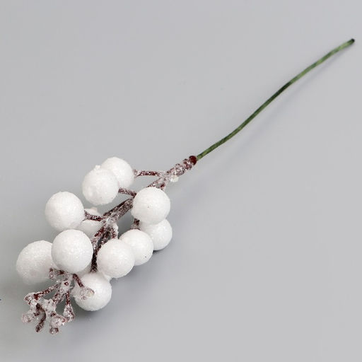 Цена за 10 шт. Ягоды для декора, белые, 4.5×4.5×20 см