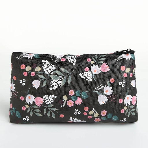 Цена за 3 шт. Косметичка-пенал на молнии, плоская, с рисунком, чёрная - Simaland фото 2