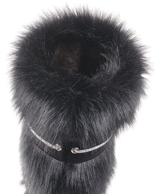 Унты женские на литой подошве., Черные.