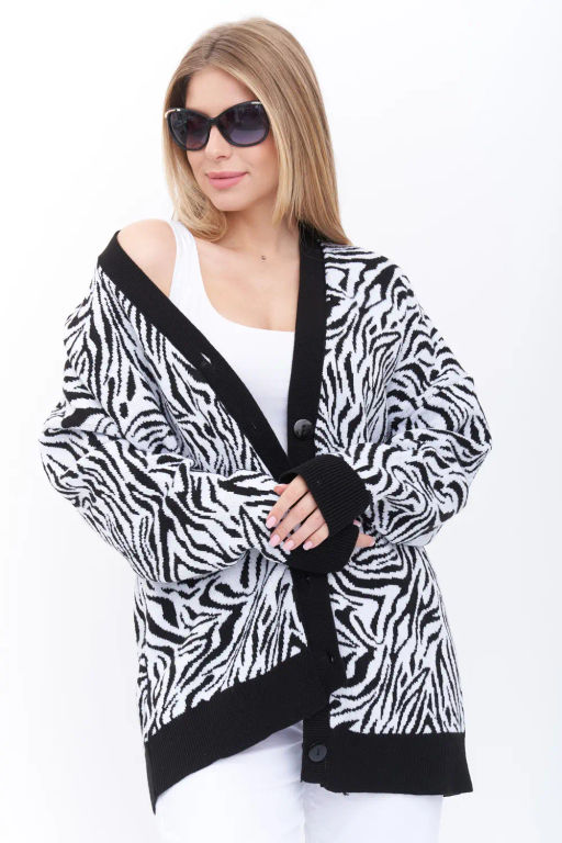 ЗЛАТА Жакет В 1881/черно-белый