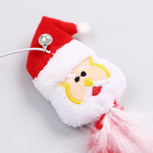 Дразнилка-удочка для кошек с бубенчиком Дед мороз, 40 см - Пижон фото 7