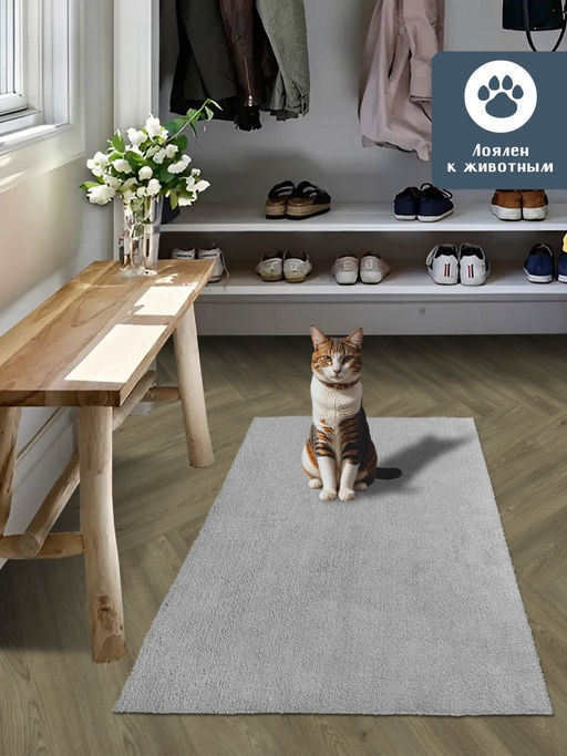 Коврик НАНОХЛОПОК SHAHINTEX 80х120 пепельный 05 S  фото 3