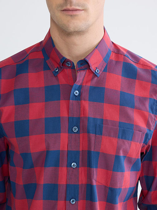 Regular Fit Ekose Poplin Erkek G?mlek