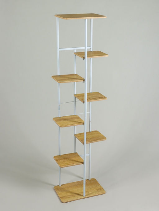Подставка для цветов Greengo, 8 полок, 36×23×136 см, напольная, каркас металл, полки МДФ, белая