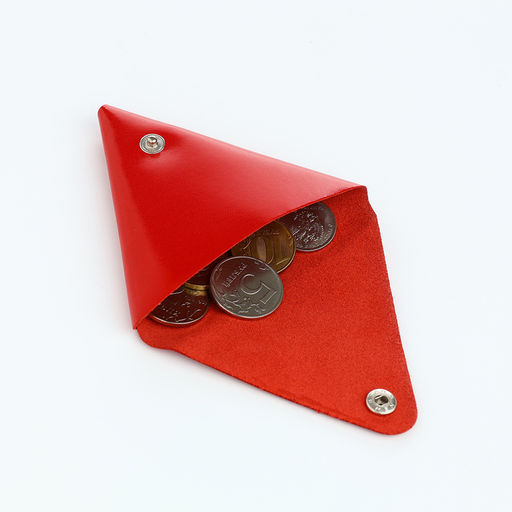 Монетница на кнопке TEXTURA, красная