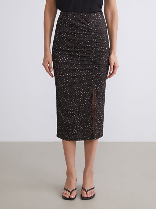 Beli Lastikli Puantiyeli B?zg?l? Y?rtma?l? Etek