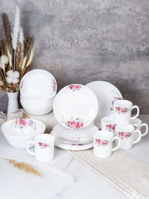 Столовый набор 25 предметов Евро с кружками / 19/FLYGP8575672 (19010-1) /уп 2/ Розовая композ - ГалеонТрейд фото 2