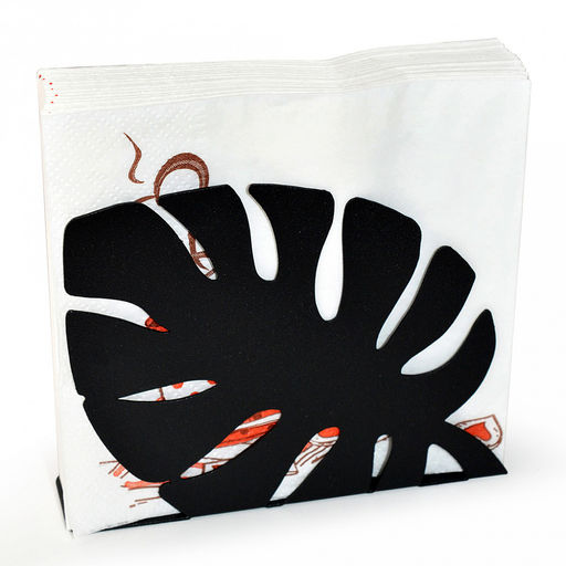 Салфетница металлическая Монстера 12х13,1х9,5см, черный (Россия)