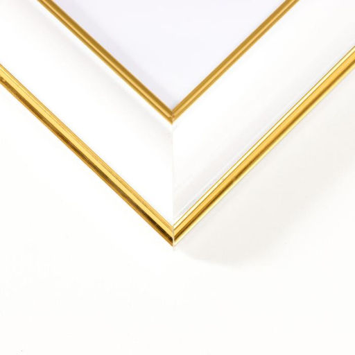 Фоторамка для фото 18×24 Luna, пластик, белый с золотом