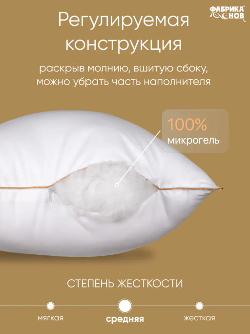 Подушка 50х70 см микрогель мягкая - Фабрика снов фото 2