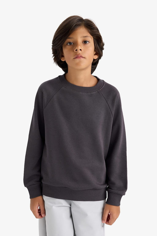 Bisiklet Yaka Basic D_z Okul Sweatshirt Erkek _ocuk - Defacto фото 3