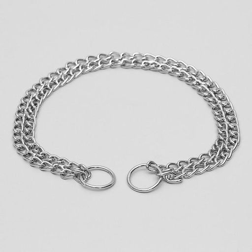 Ошейник - удавка металлический двухрядный, 45 см, толщина проволоки 2 мм - Пижон фото 2