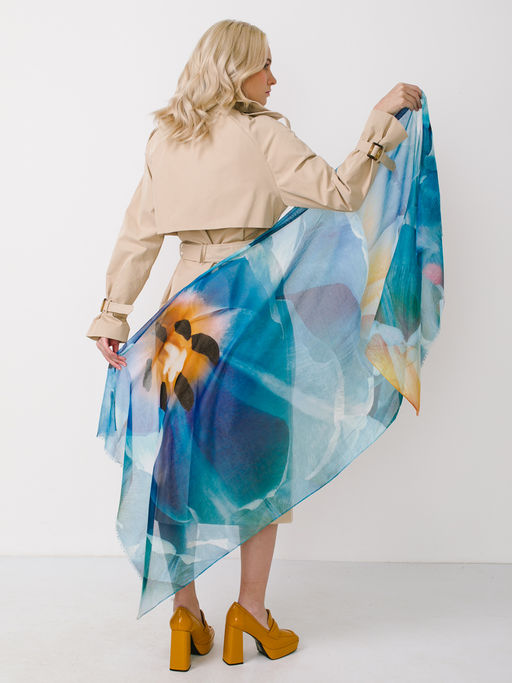 Большой, мягкий, тонкий и очень нежный двусторонний палантин с рисунком в стиле арт-деко - Tantino фото 6