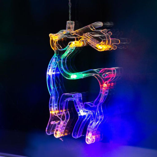 Гирлянда Бахрома 2.4?0.9 м с насадками Олень, IP20, прозрачная нить, 138 LED, свечение мульти, 8 режимов, 220 В - Luazon lighting фото 5