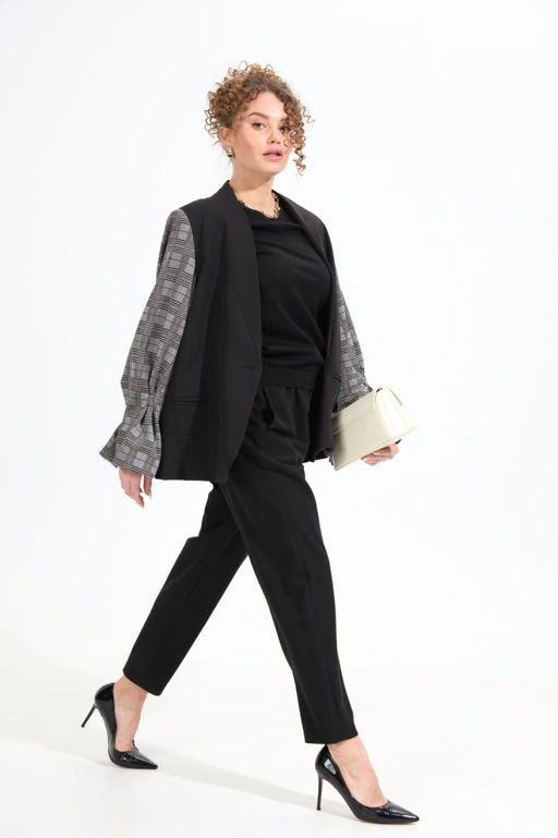 Жакет NIKVA н951-2 чёрный+серая клетка  фото 5