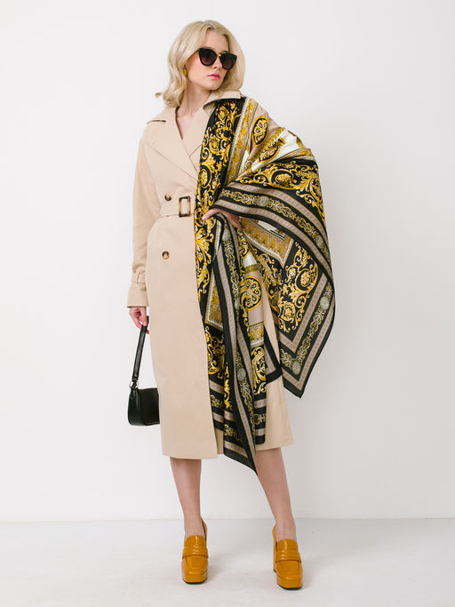 Большой, мягкий, тонкий и очень нежный двусторонний палантин с рисунком. - Tantino фото 2