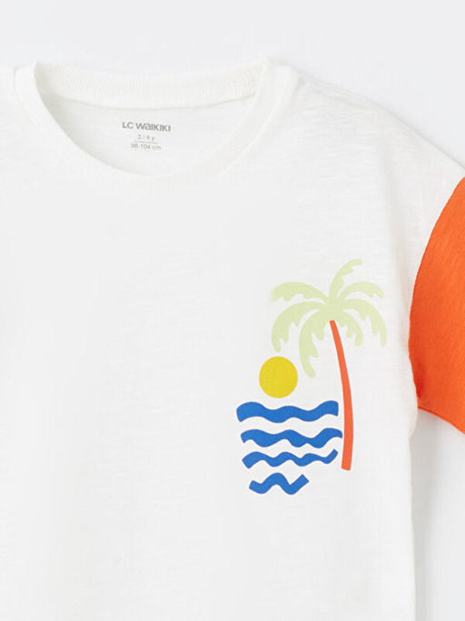 Bisiklet Yaka K?sa Kollu Bask?l? Erkek Bebek Ti??rt - Waikiki фото 3