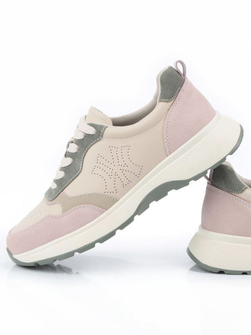 03-YC527-1 BEIGE Кроссовки женские (натуральная кожа)