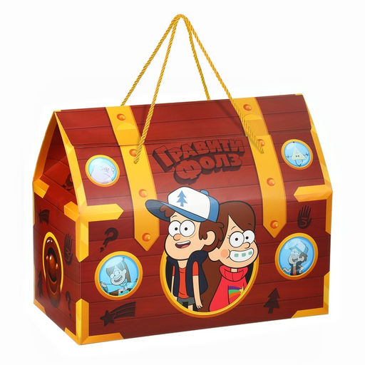 Пакет-коробка новогодний сундук Друзья, 37 ? 33 ? 20 см