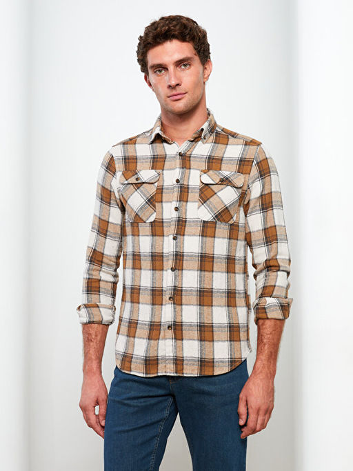 Regular Fit Uzun Kollu Ekose Erkek G?mlek