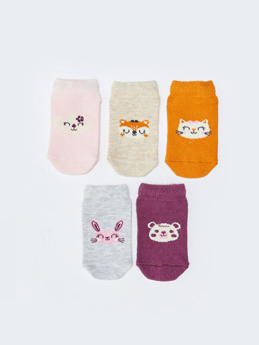 Desenli K?z Bebek Patik ?orap 5li - Waikiki фото 3