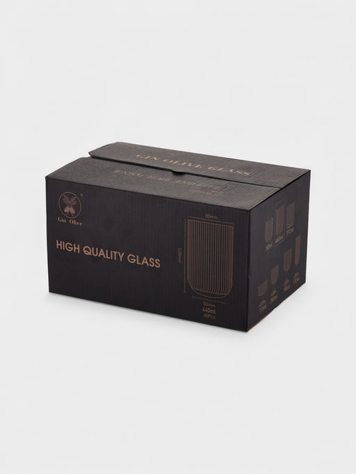 Набор стаканов 6 шт, 400 мл, золотой обод