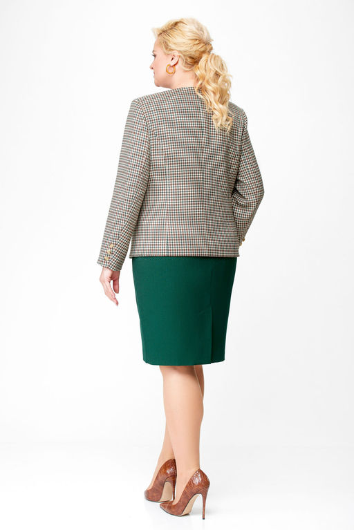 Костюм Swallow 689 бежево-зеленая клетка+зеленый фото 4