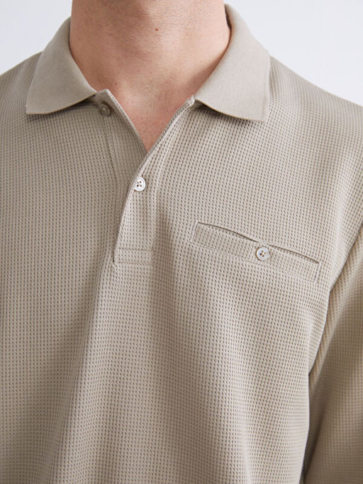 Polo Yaka Uzun Kollu Erkek Sweatshirt
