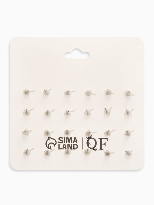 Серьги пусеты QF «Рэйчел», 12 пар, бусины d=6-12 мм, цветные