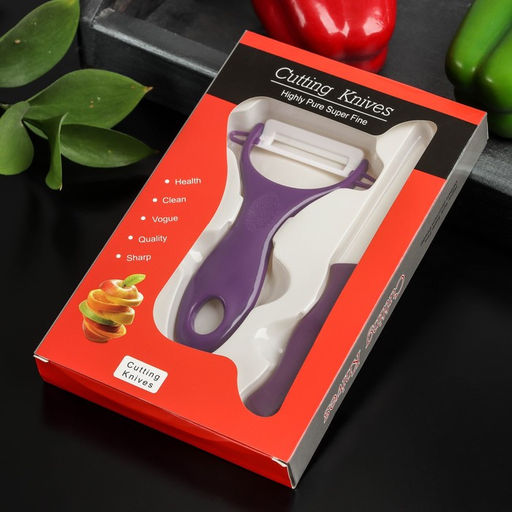 Набор кухонный Доляна, 2 предмета: нож 7 см, овощечистка цвет МИКС  фото 8