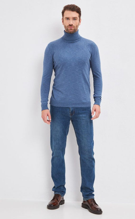 Водолазка мужская F021-15608 темно-голубая - Fine joyce фото 9