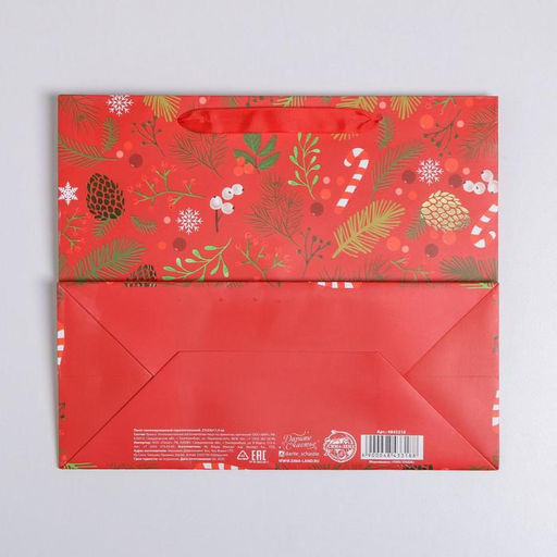 Пакет подарочный новогодний ламинированный «Время волшебства», ML 27 х 23 х 11.5 см