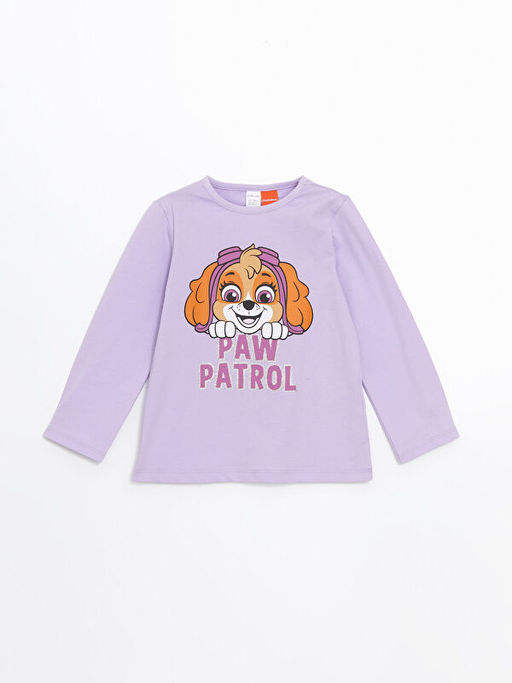 Bisiklet Yaka Paw Patrol Bask?l? K?z Bebek Pijama Tak?m