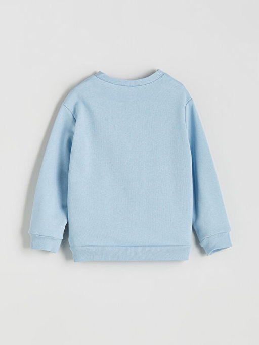 Bisiklet Yaka Bask?l? Erkek ?ocuk Sweatshirt