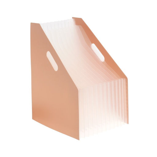 Лоток для бумаг Calligrata, А4, вертикальный, пластиковый, 12 отделений, бежевый