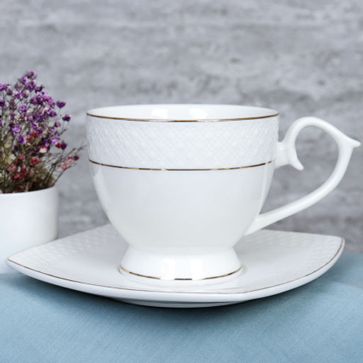 Чайный набор 12 предметов 300 мл на ножке / GA2-12G /уп 8/ костяной фарфор - Галеонтрейд фото 8