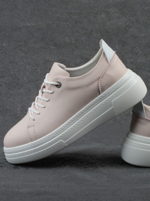 03-YE71-2 PINK Кеды женские (натуральная кожа)