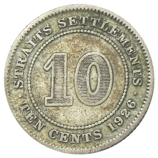 10 центов 1926 года Стрейтс Сетлментс