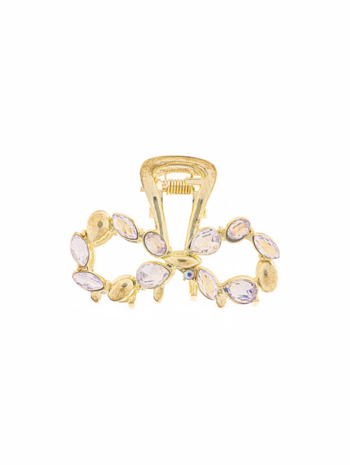 Цена за 6 шт. Крабик для волос «Кэли», бант, 5 см, золото