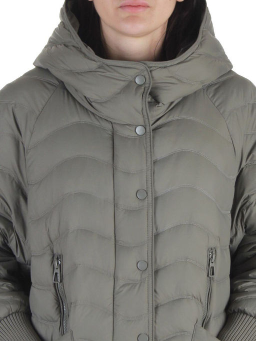 H-8912 GRAY/GREEN Куртка пуховая женская