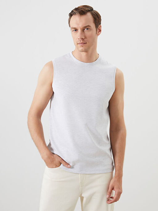 Bisiklet Yaka Erkek Kolsuz Ti??rt