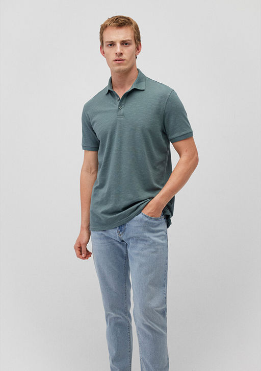 Yesil Polo Tisort - Mavi фото 3